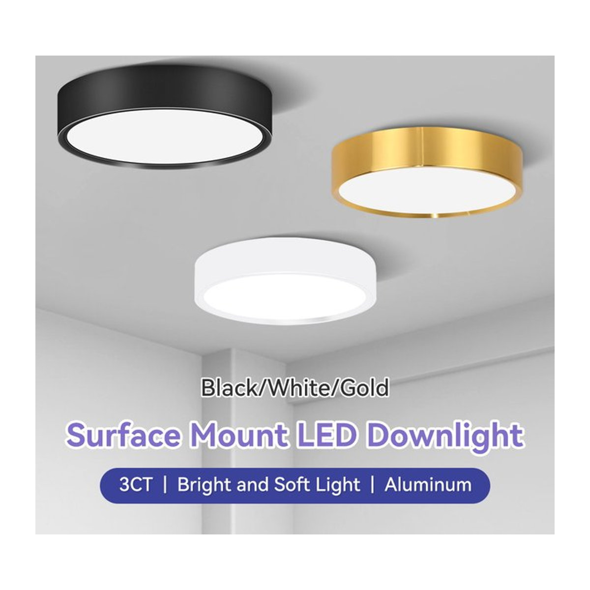 CANMEIJIA LED Deckenlampe Strahler aus Aluminium in Schwarz, minimalistisches Design für Küche und Flur - Bild 1