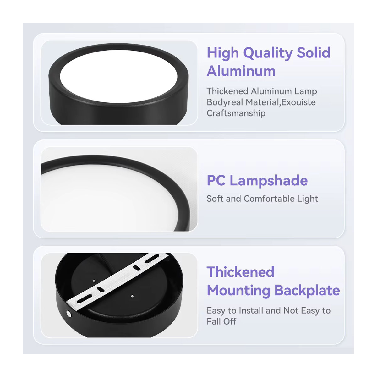 CANMEIJIA LED Deckenlampe Strahler aus Aluminium in Schwarz, minimalistisches Design für Küche und Flur - Bild 2