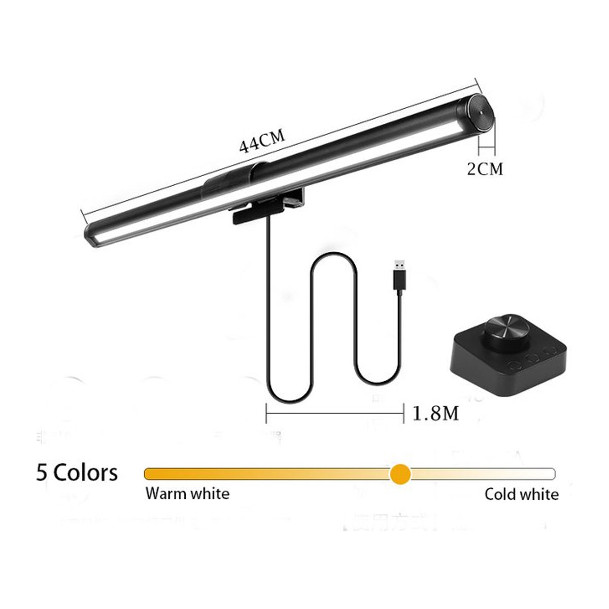 CANMEIJIA LED-Monitor-Lichtleiste mit Fernbedienung, stufenlos dimmbare Bildschirm-Hängeleuchte für Computer und Studium - Bild 1