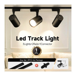 CANMEIJIA LED-Schienenlicht-Set Schwarz Modern mit 40 W Strahler für Innenbeleuchtung