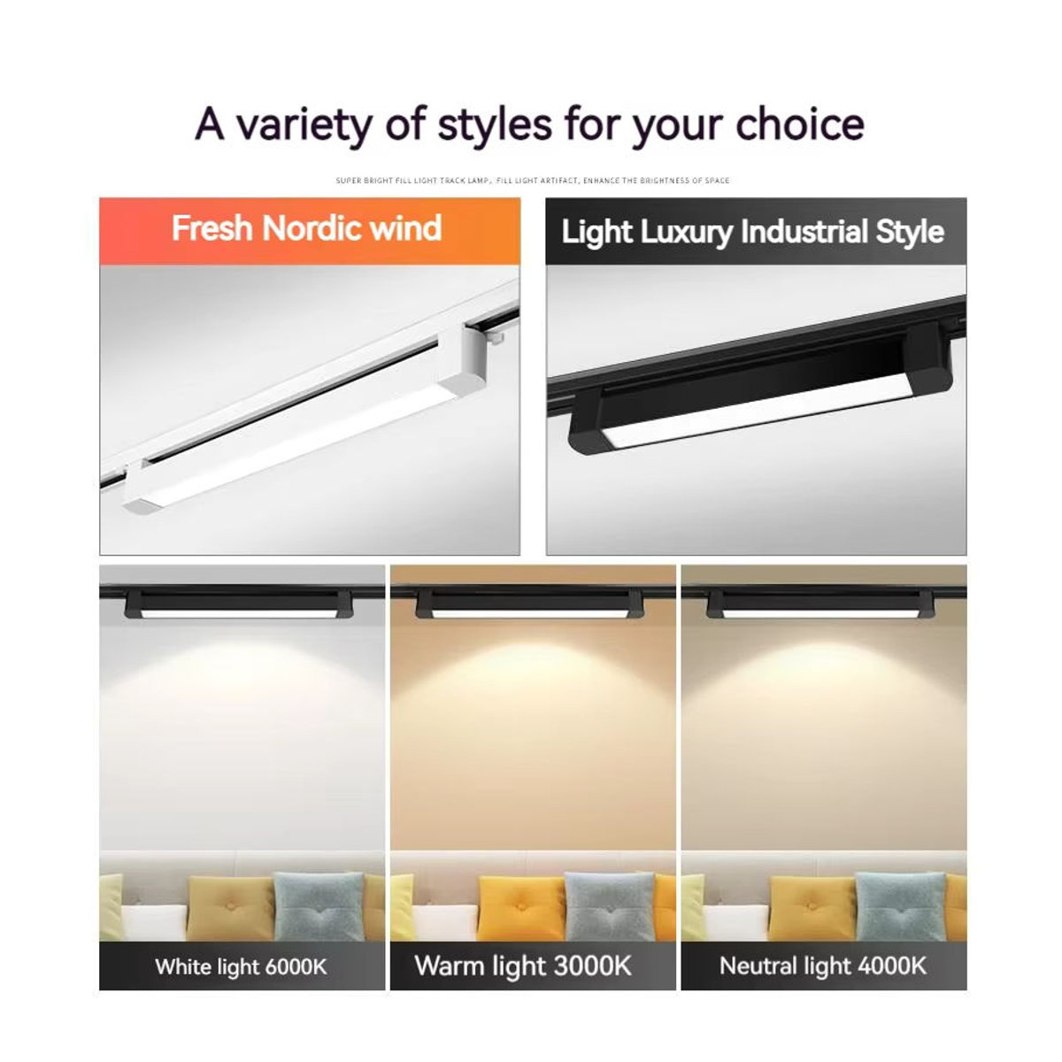 CANMEIJIA LED Schienensystem Set Modern Schwarz für Bekleidungsgeschäft, Shop, Küche und Wohnzimmer - Bild 2