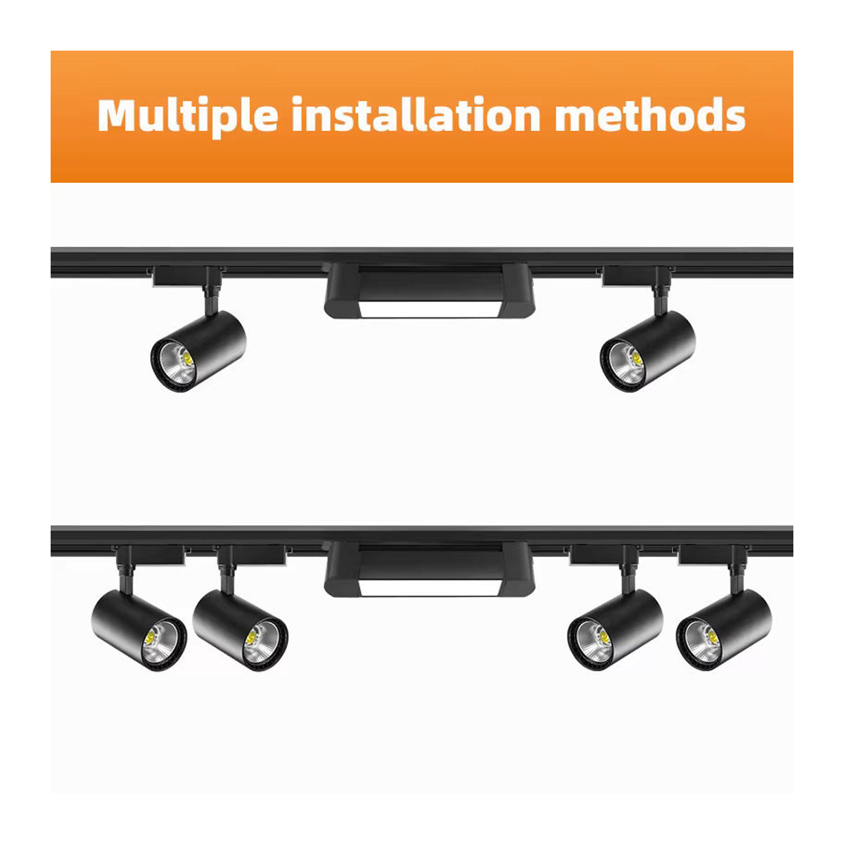 CANMEIJIA LED Schienensystem Set Modern Schwarz für Bekleidungsgeschäft, Shop, Küche und Wohnzimmer - Bild 4