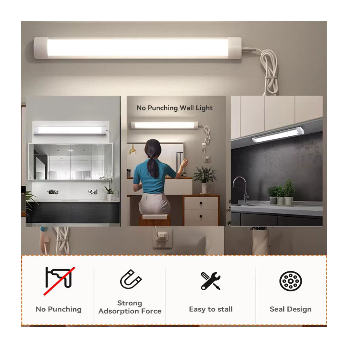 CANMEIJIA LED-Streifen Möbelbeleuchtung in Weiß, Kaltweiß, minimalistisches Design - Bild 2