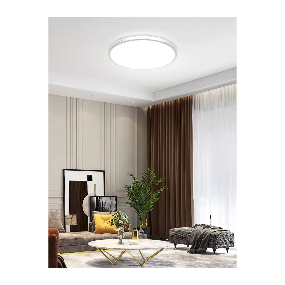 CANMEIJIA Moderne LED Deckenlampe mit Kristall Rahmen und Fernbedienung in Weiß - Bild 7