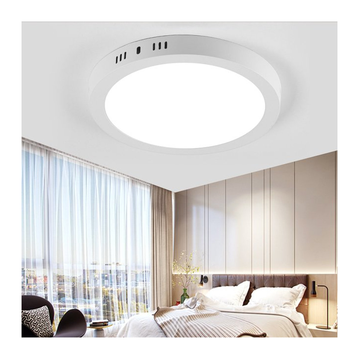 CANMEIJIA Ultradünne kreisförmige LED-Deckenleuchte aus Acryl in Weiß für minimalistische Innenbeleuchtung - Bild 1