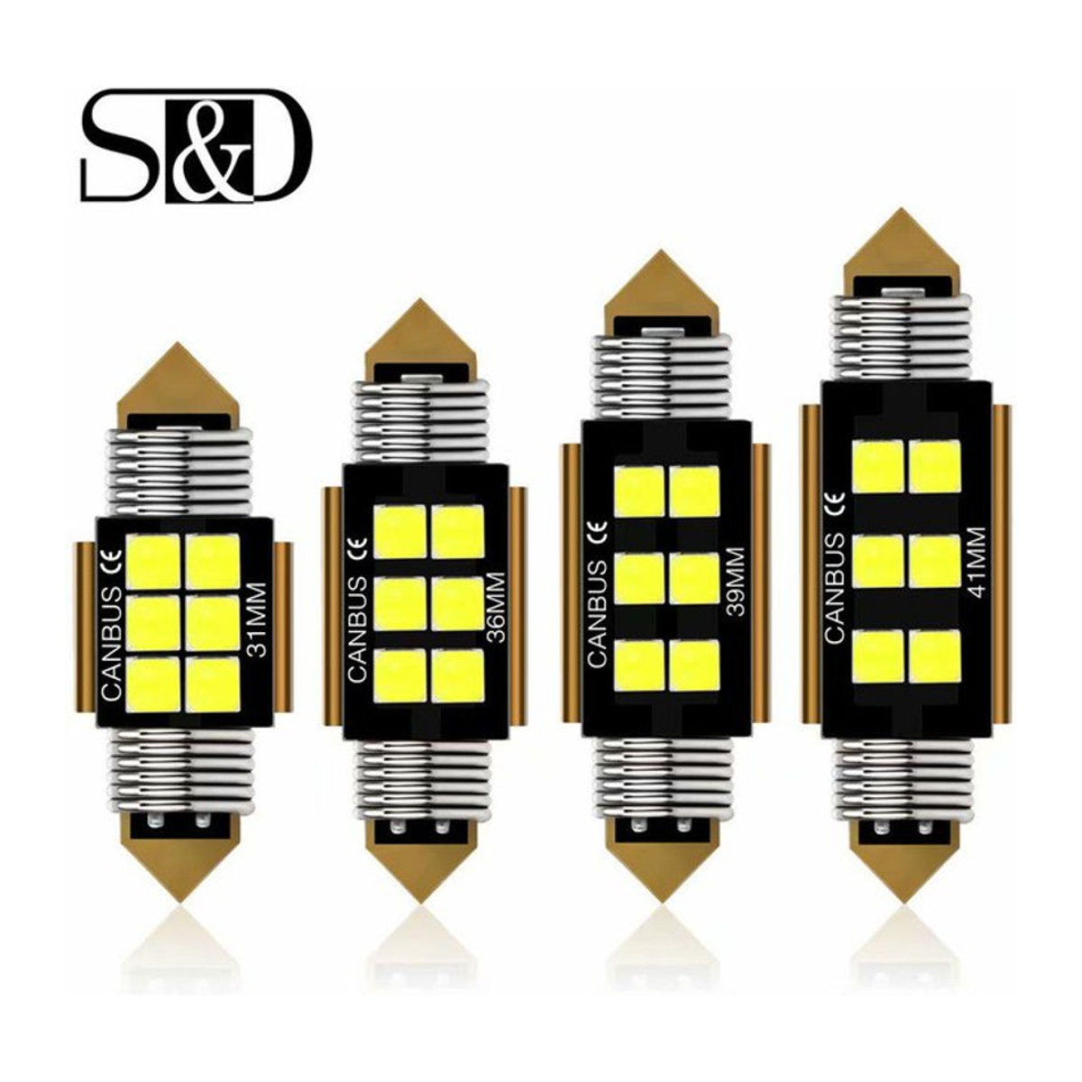 Canubs C5W LED-Glühbirne für Auto Innenbeleuchtung, 12V, 6 SMD, Kaltweiß - Bild 1