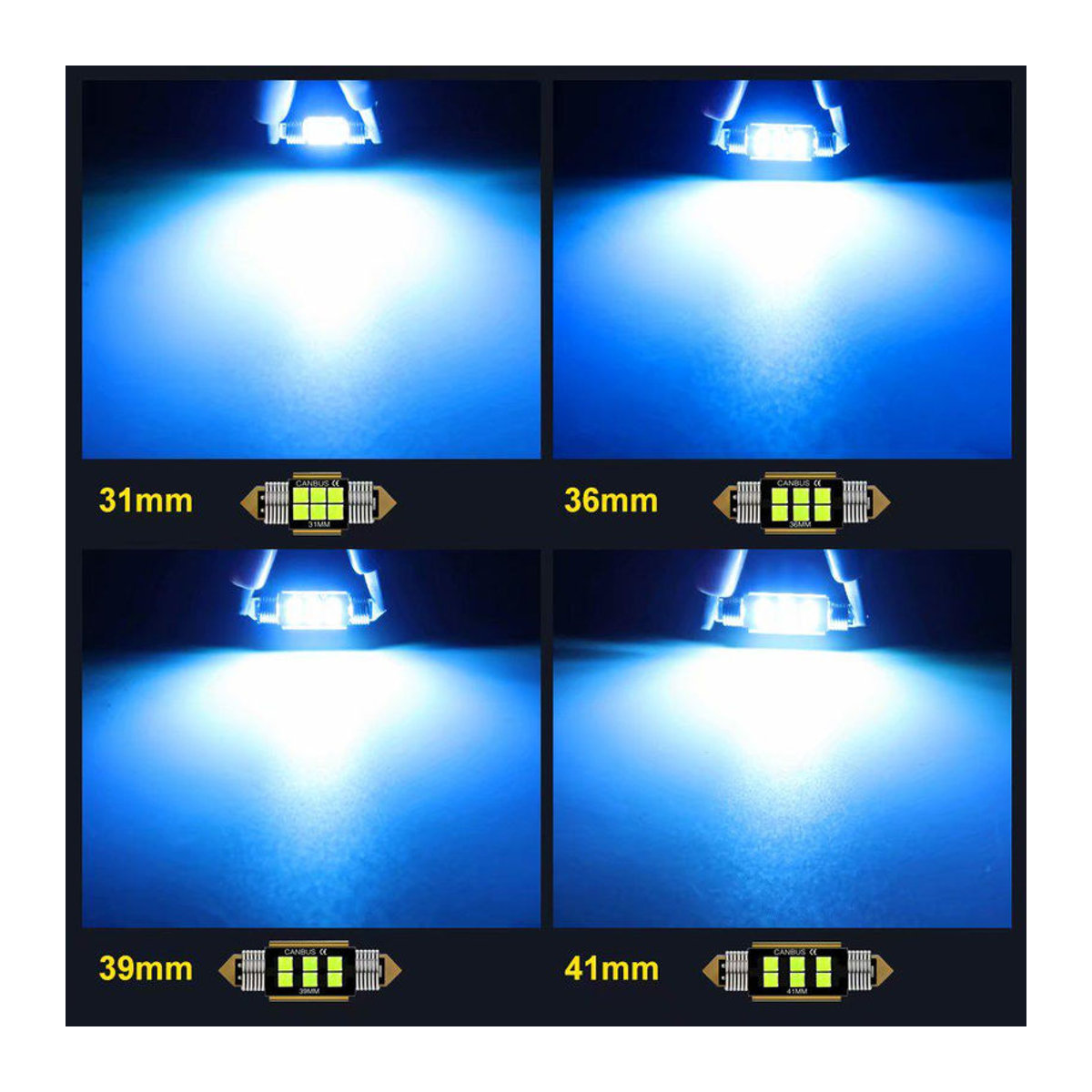 Canubs C5W LED-Glühbirne für Auto Innenbeleuchtung, 12V, 6 SMD, Kaltweiß - Bild 5
