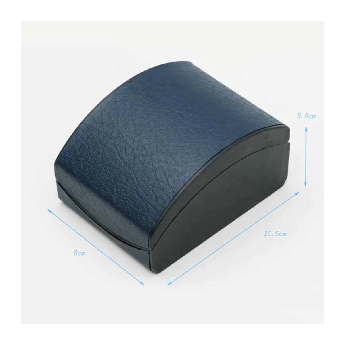 CAOWTAN Uhren-Geschenkbox aus PU-Leder und Flanell für Herren, Schmuckaufbewahrung und Organizer, B/T/H: 10,5 x 8 x 5,8 cm, Grau und Blau - Bild 6