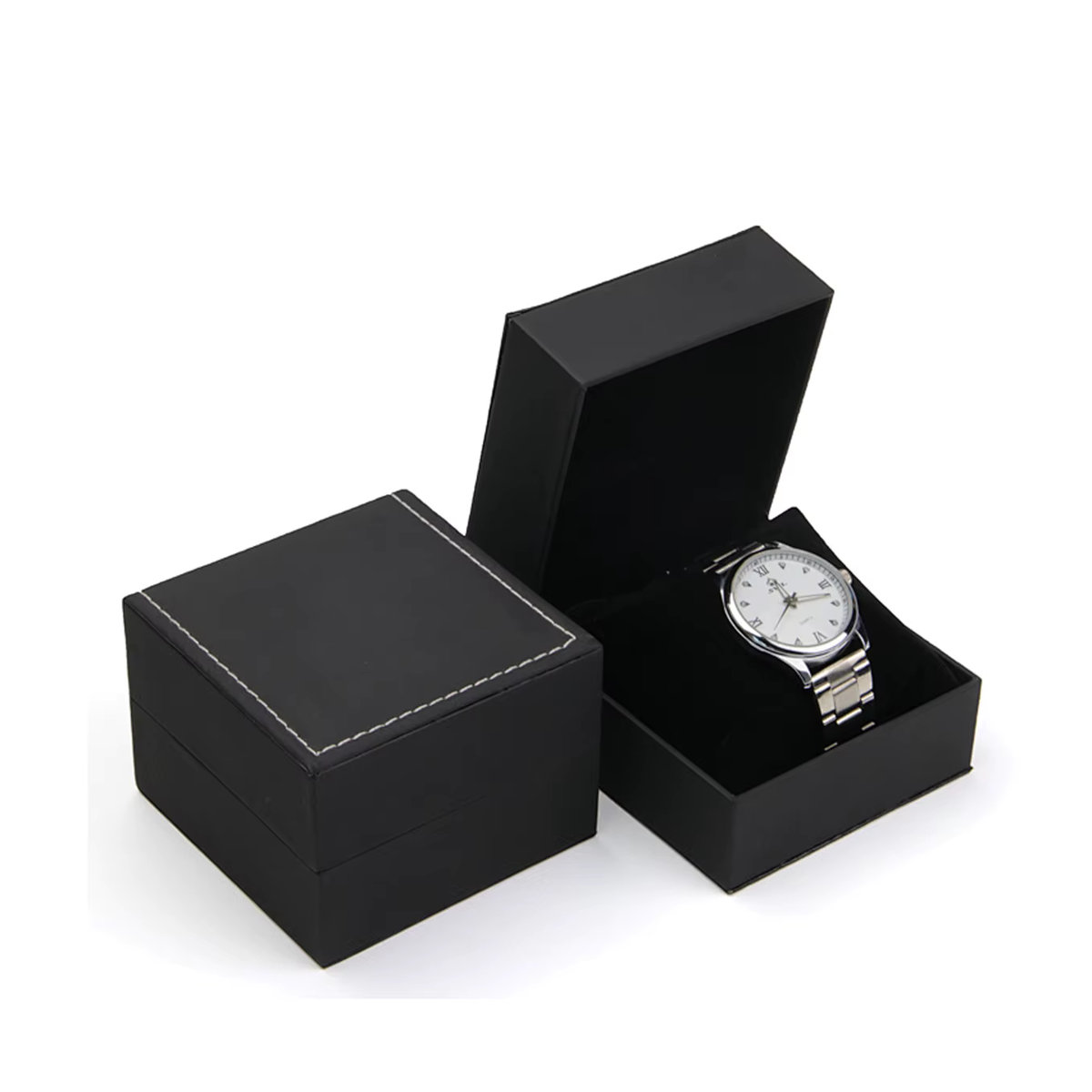 CAOWTAN Uhrenbox aus Leder als Organizer für Armbanduhren und Schmuck in Schwarz oder Braun - Bild 4
