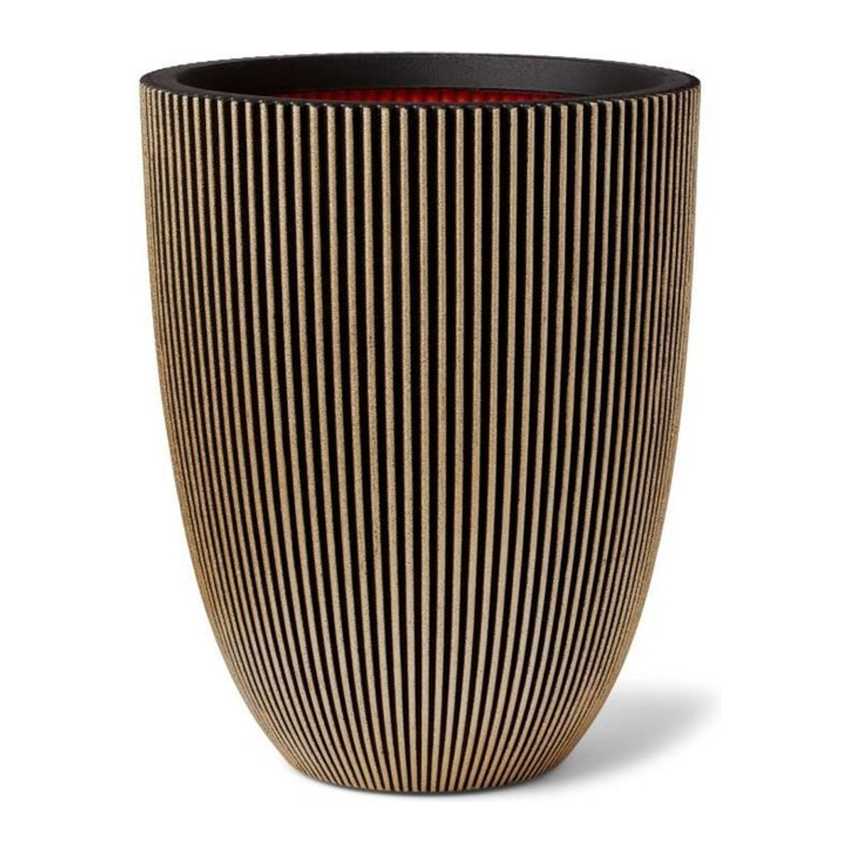CAPI EUROPE Elegante Vase GROOVE in Schwarz und Gold, B/T/H: 34 x 34 x 46 cm - Bild 1