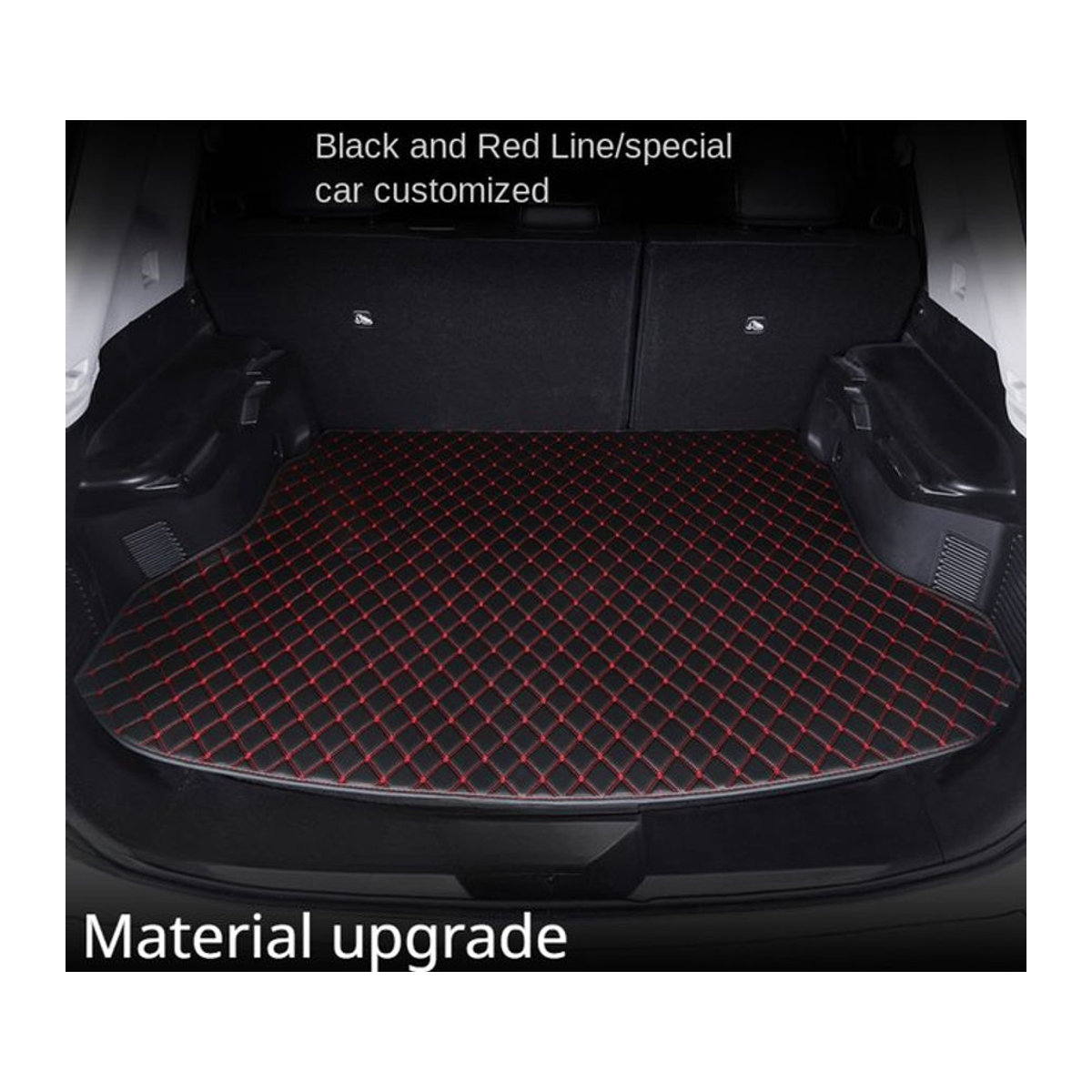 CAR XLY Kofferraummatte aus schwarzem Leder mit geometrischem Design für BMW Serie 3 E46 E91 E93 F30 F31 F34 G20 - Bild 1
