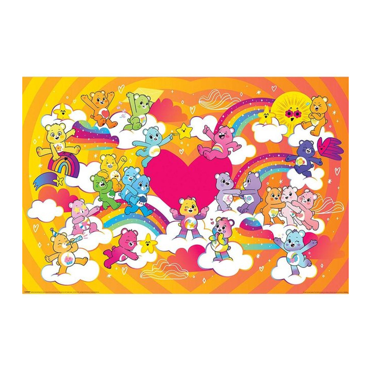 Care Bears Gruppenfoto-Poster in Schwarz und Multicolor, Breite: 91 cm, Höhe: 91 cm - Bild 1