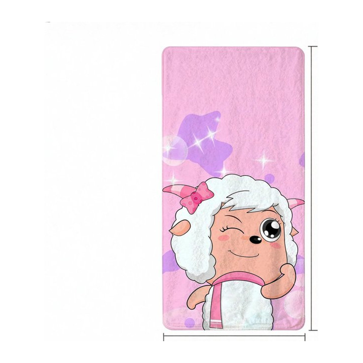 Cartoon Schaf Badetuch und Sporttuch für Strand und Fitness, Breite: 30 cm, Höhe: 60 cm - Bild 1