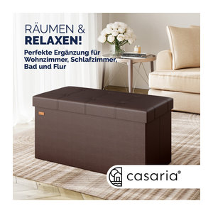 CASARIA Sitztruhe Braun aus Holzwerkstoff und Kunstleder B/T/H: 80 x 40 x 40 cm