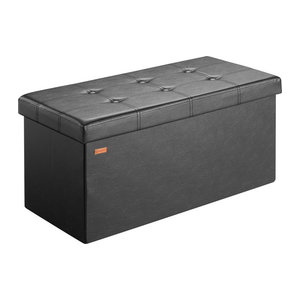 CASARIA Sitztruhe Modern Schwarz B/T/H: 80 x 40 x 40 cm