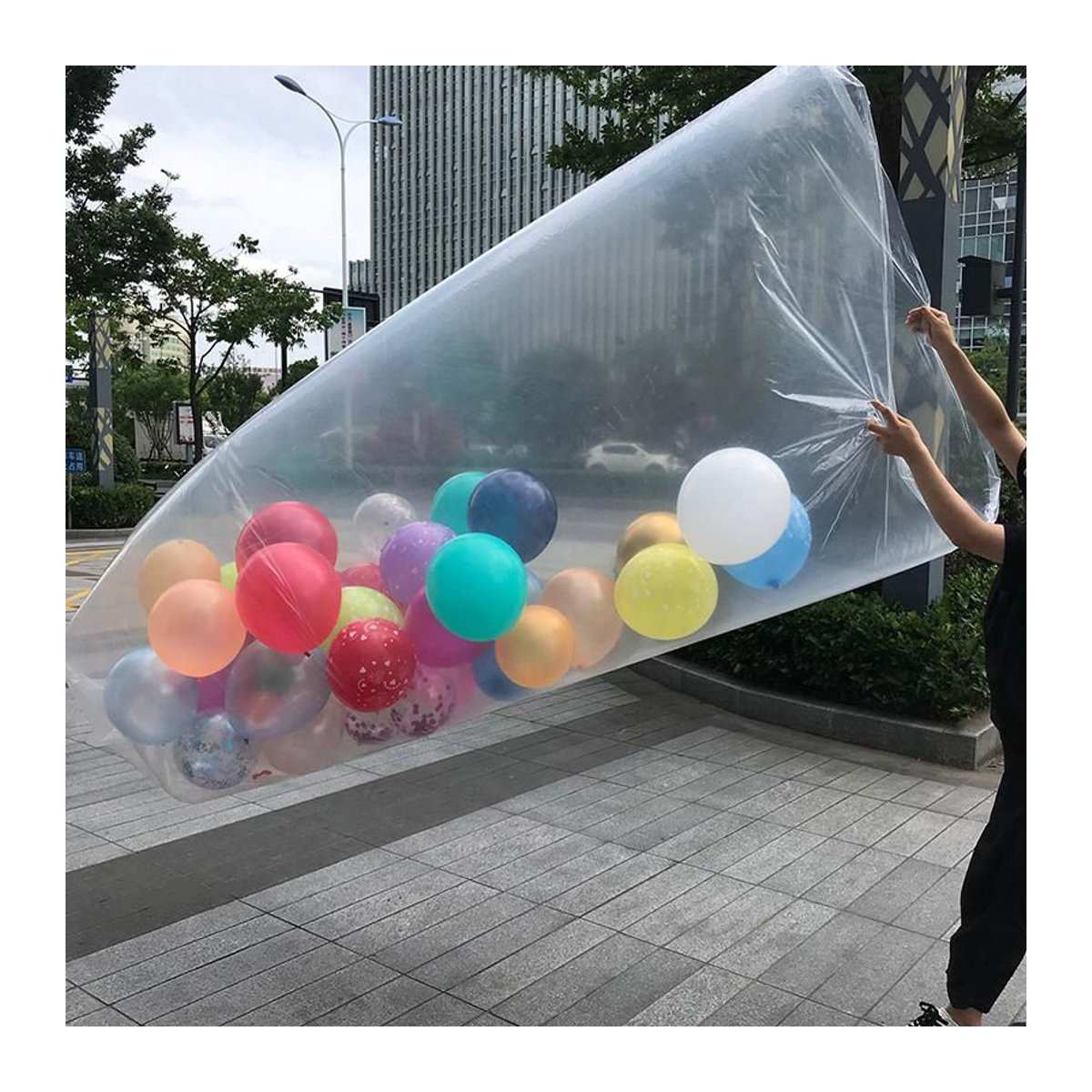 Casticker Luftballontasche Aufbewahrungstasche für den Transport von Ballons, Transparent, B: 150 cm, H: 120 cm - Bild 3