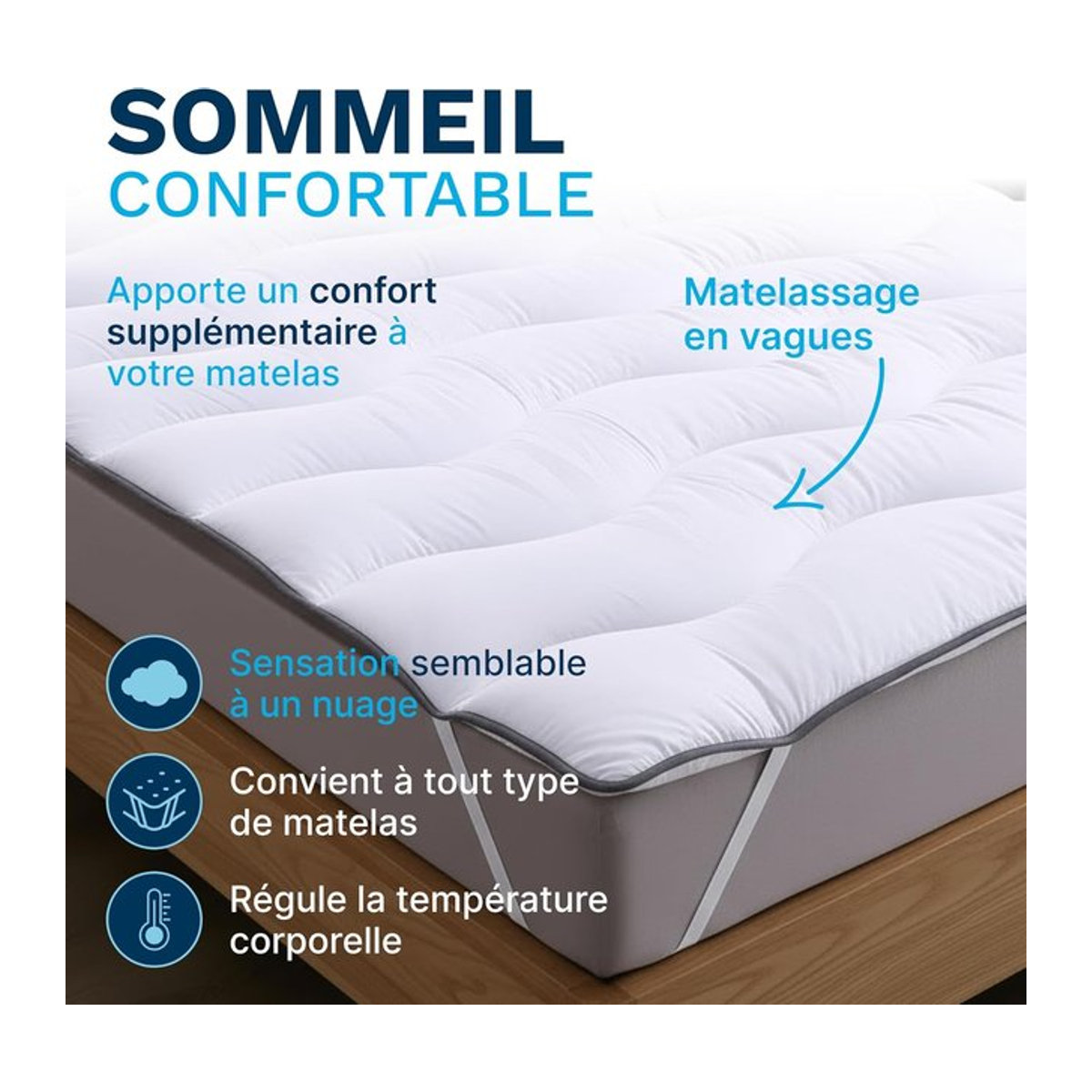 CATAVANA Cloud Topper aus hypoallergenem Microfaser, atmungsaktiv und schädlingsresistent, B/T: 140 x 190 cm - Bild 1