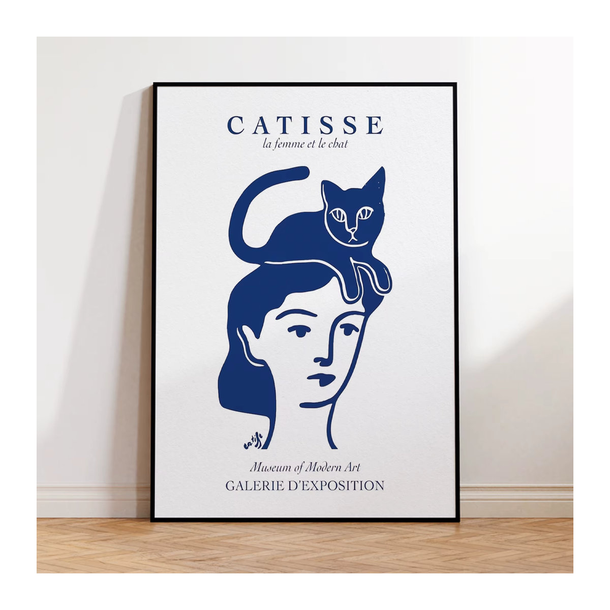 Catisse Kunstdruck Leinwand Katze Matisse Frau mit Katze Portrait Poster für Wohnzimmer und Schlafzimmer - Bild 2