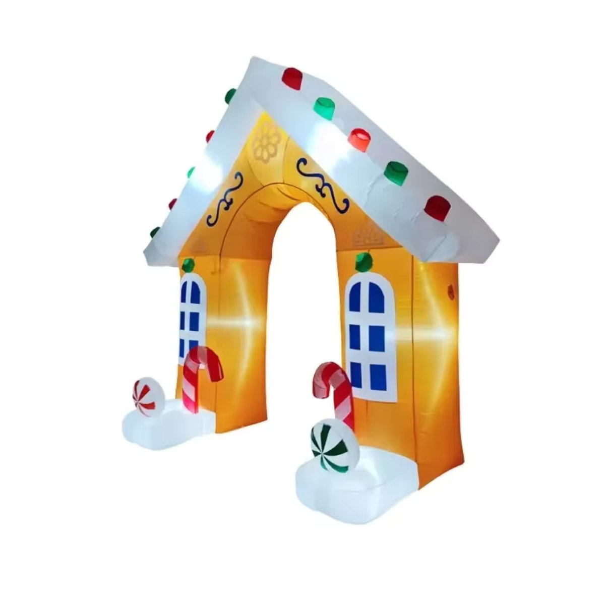 CatXaa Aufblasbarer Weihnachts-Bogen mit integrierten LED-Lichtern, mehrfarbig, 2,7 m für Indoor und Outdoor Dekoration - Bild 6