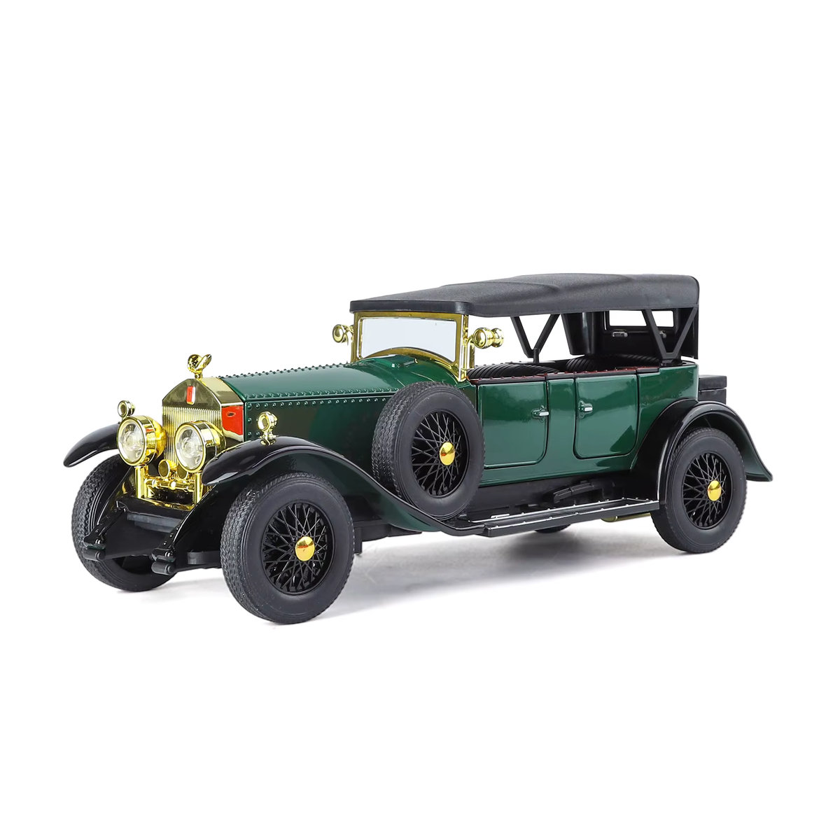 CCA Retro Phantom Vintage Automodell in Schwarz aus Legierung im Maßstab 1:24 mit Beleuchtung und Soundeffekt als Desktop-Ornament - Bild 3