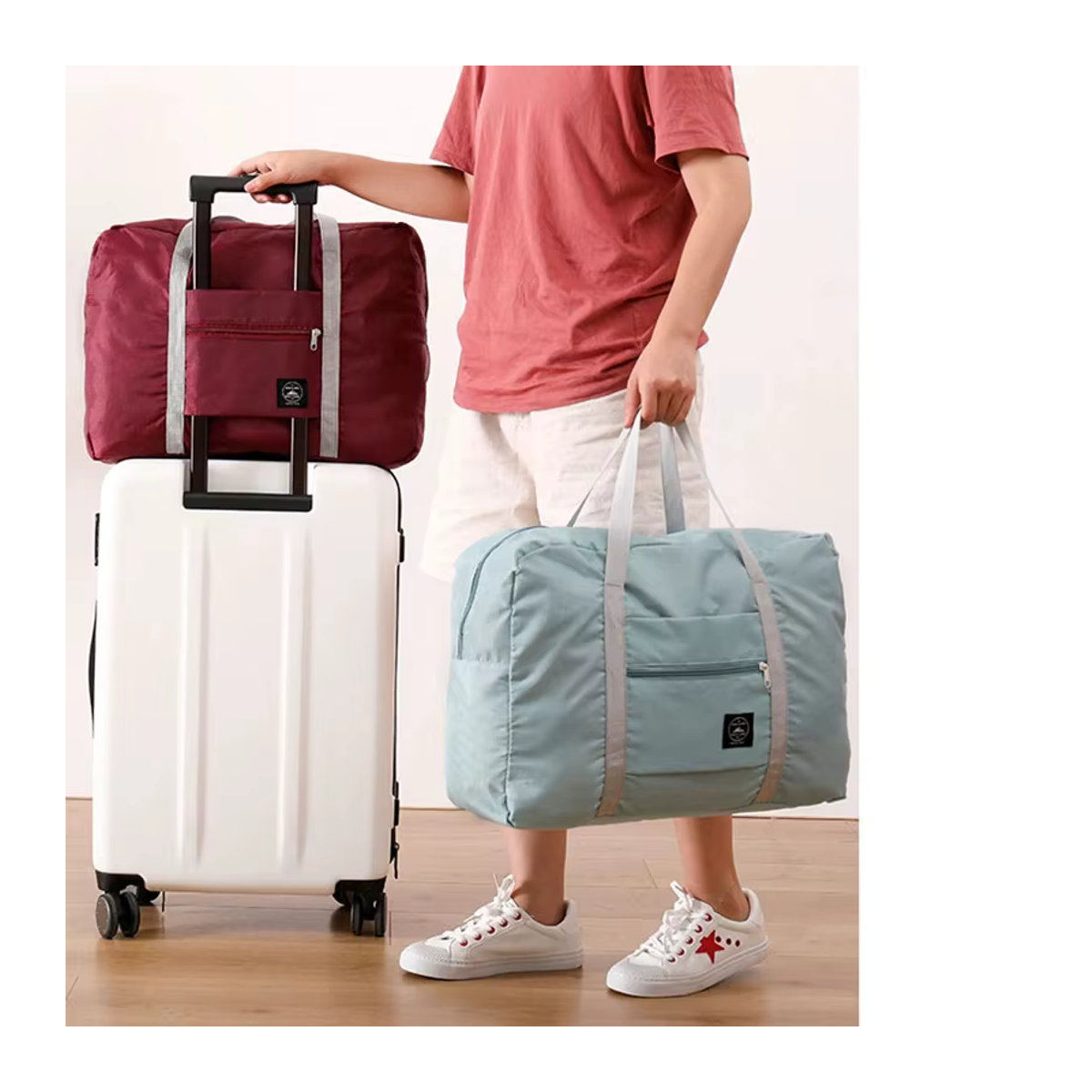 CCKANSCLE Reisetasche zum Falten für Kleidung und Gepäck in Blau oder Bunt - Bild 2