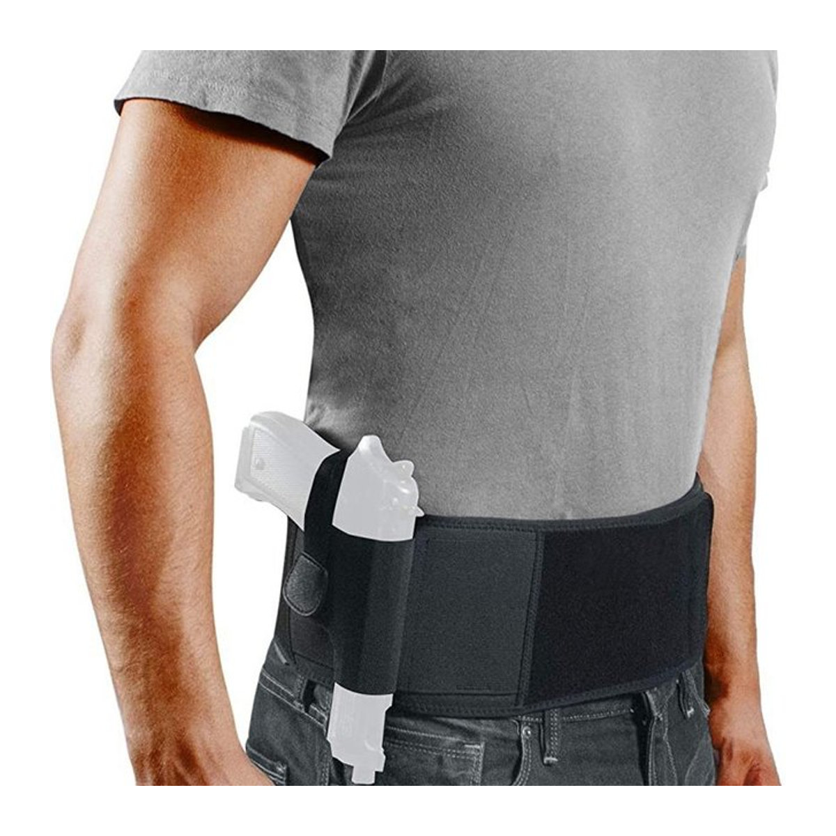 CCOOLERFIRE Taktischer Taillengürtel in Schwarz für Outdoor, Jagd und Fitness mit verdecktem Holster und Handyfach - Bild 1