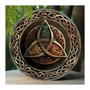 Celtic Crafts Keltische Triskelion Wandkunst aus Metall, mehrfarbig, B/T/H: 20,3 x 20,3 x 20,3 cm