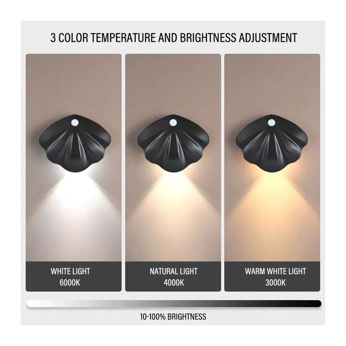 CENSHION LED Nachtlicht mit Bewegungssensor in Schalenform, USB Typ C wiederaufladbar, minimalistisches Design für Schlafzimmer, Korridor und Treppe - Bild 2