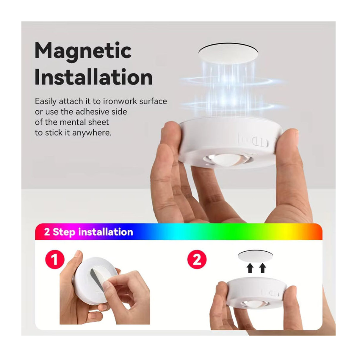 CENSHION RGB-LED-Unterschrankleuchten mit Fernbedienung, kabellose Möbelbeleuchtung in Bunt und Weiß, dimmbar und wiederaufladbar - Bild 6