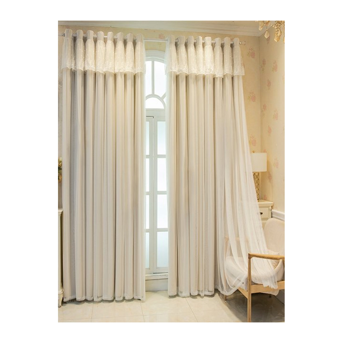 CENTURyMiG Verdunkelungsvorhang mit Prinzessin-Design aus Polyester für Wohnzimmer und Schlafzimmer in Gelb oder Weiß - Bild 1