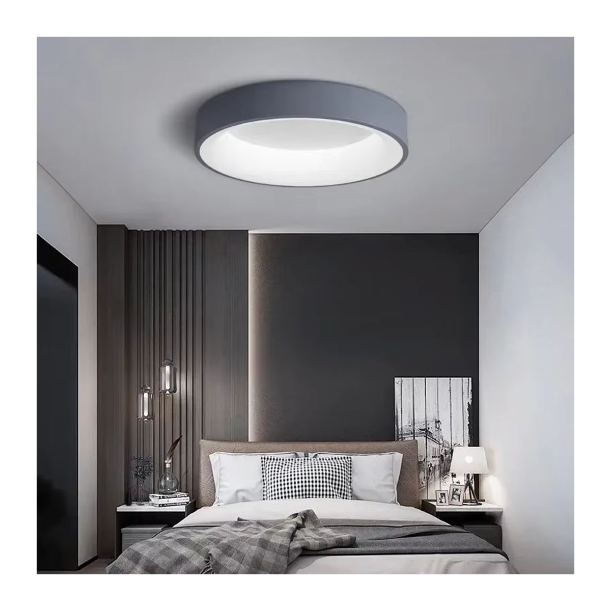 CETANT LED-Deckenleuchte in Weiß mit Fernbedienung und einstellbarer Farbtemperatur sowie Helligkeit, minimalistischer Kronleuchter für Wohnzimmer und Schlafzimmer, Durchmesser: 30 cm - Bild 2