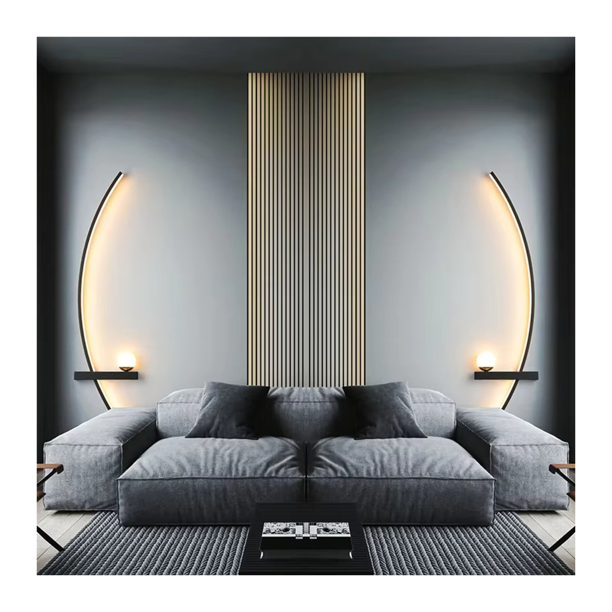 CETANT LED-Wandleuchte Modern in Schwarz mit Smart-Fernbedienung und Links-Rechts-Beleuchtung für Schlafzimmer, Nachttisch oder Wohnzimmer, Breite: 55 cm - Bild 3