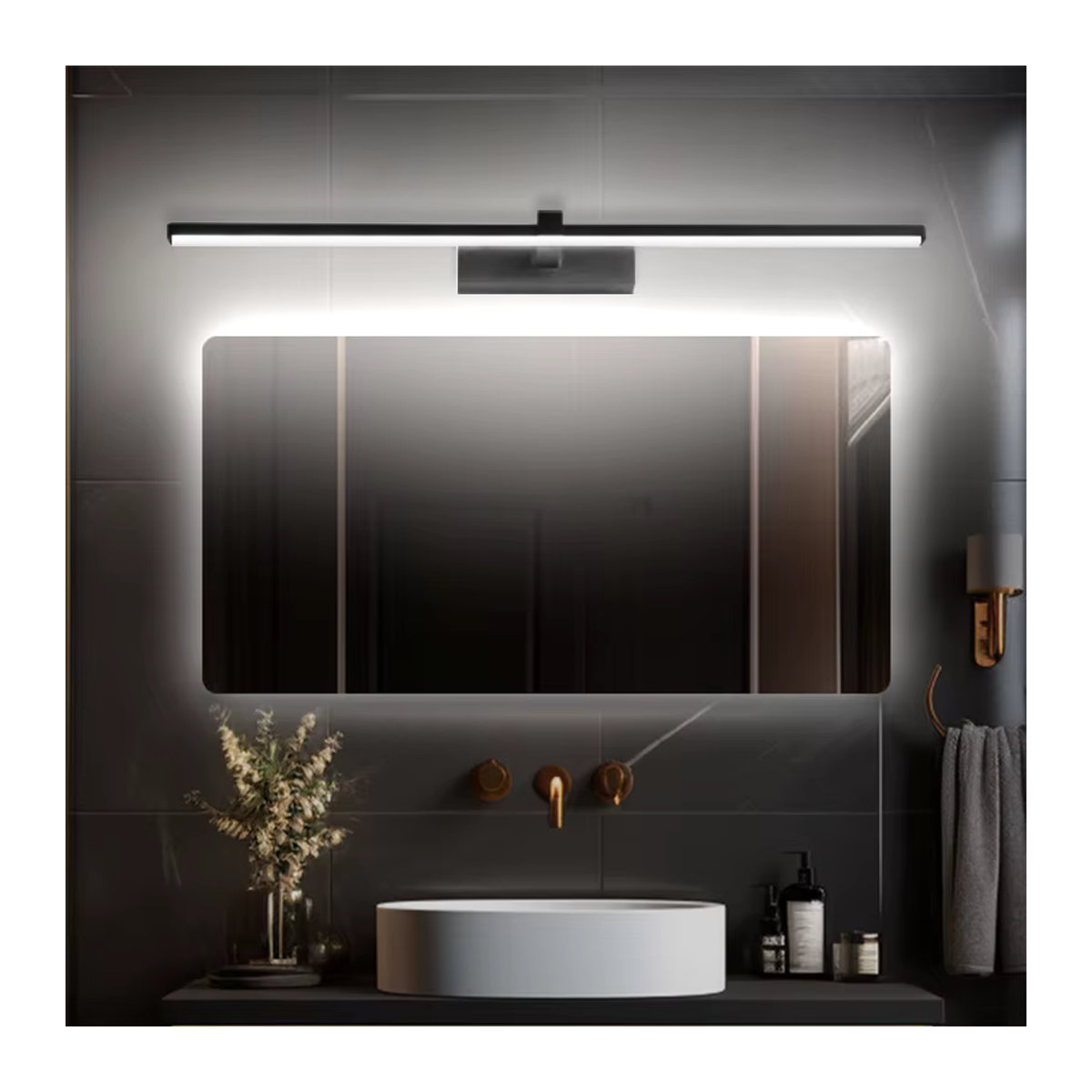 CETANT Moderne LED-Spiegel-Frontleuchte mit integriertem LED-Licht, minimalistische Wandleuchte für Badezimmer, Schlafzimmer, Wohnzimmer und Küche - Bild 2