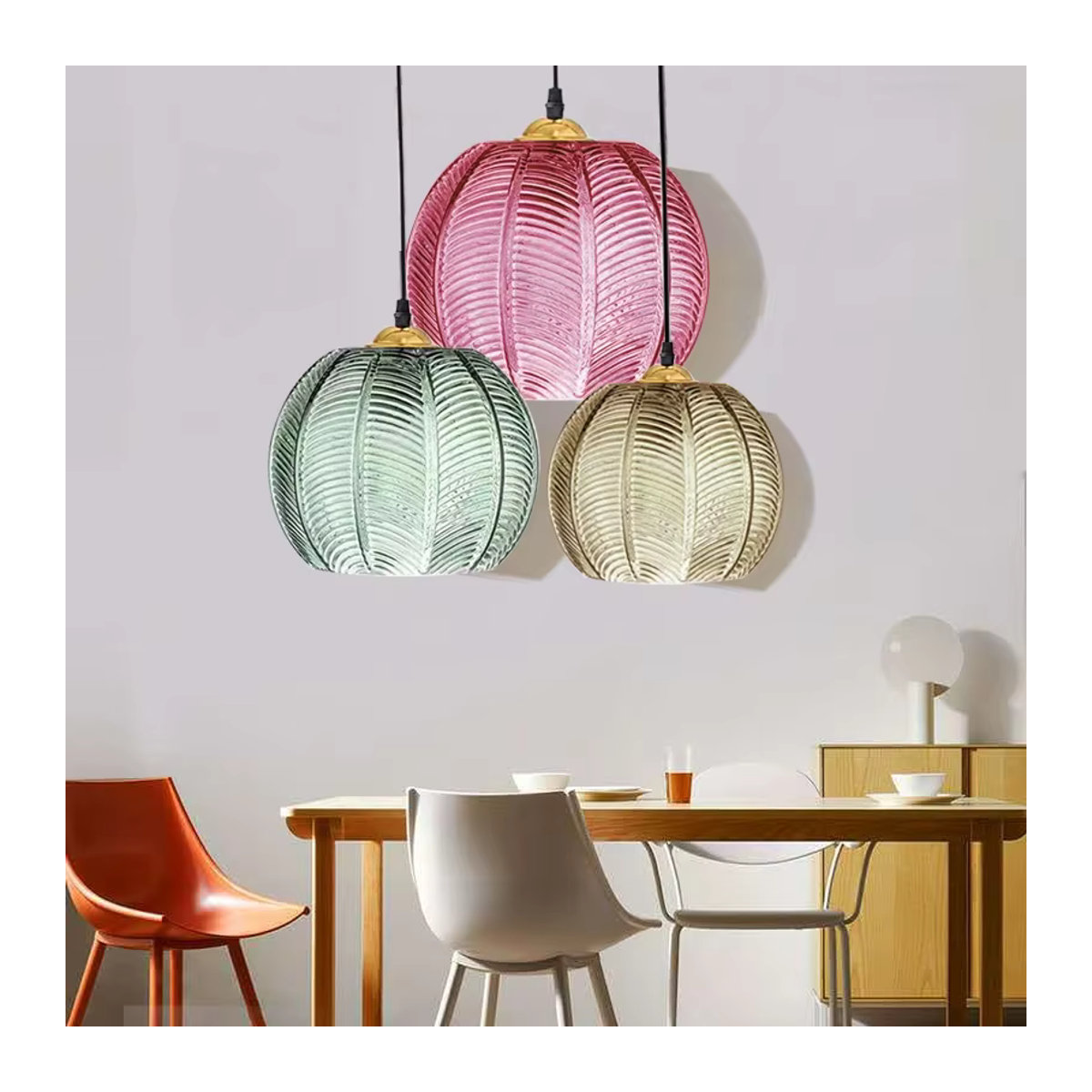 CETANT Nordic LED Pendelleuchte aus Glas in Grün für Wohnzimmer, Esszimmer und Schlafzimmer - Bild 2