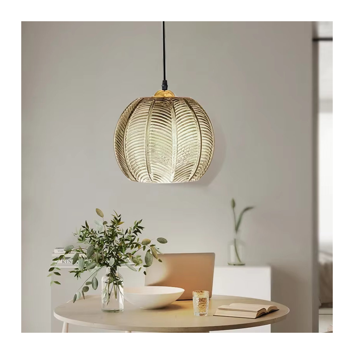 CETANT Nordic LED Pendelleuchte aus Glas in Grün für Wohnzimmer, Esszimmer und Schlafzimmer - Bild 3