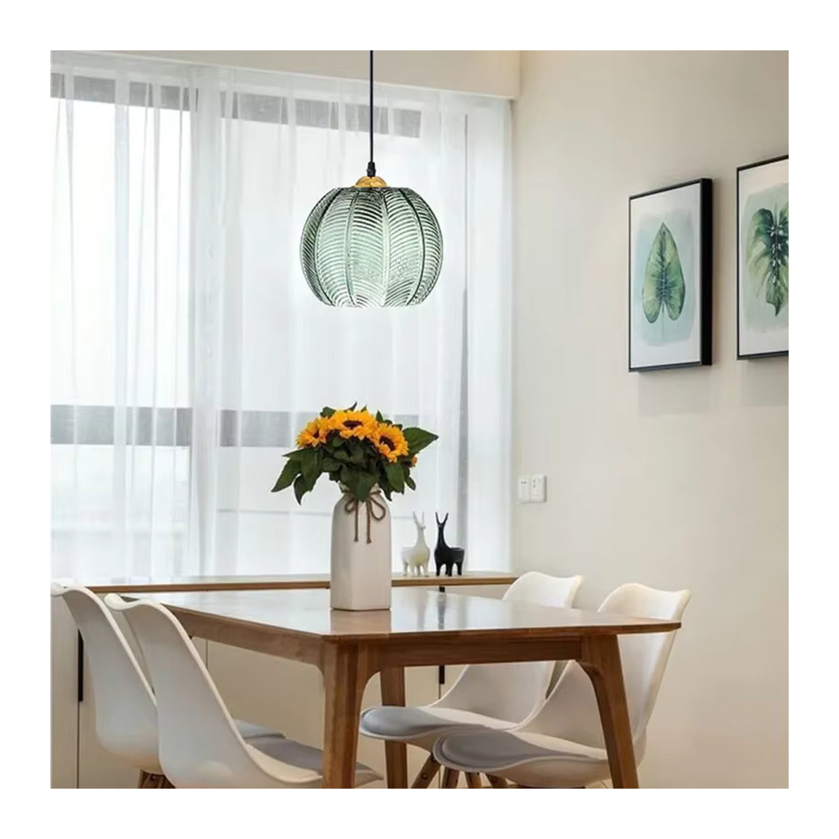CETANT Nordic LED Pendelleuchte aus Glas in Grün für Wohnzimmer, Esszimmer und Schlafzimmer - Bild 4