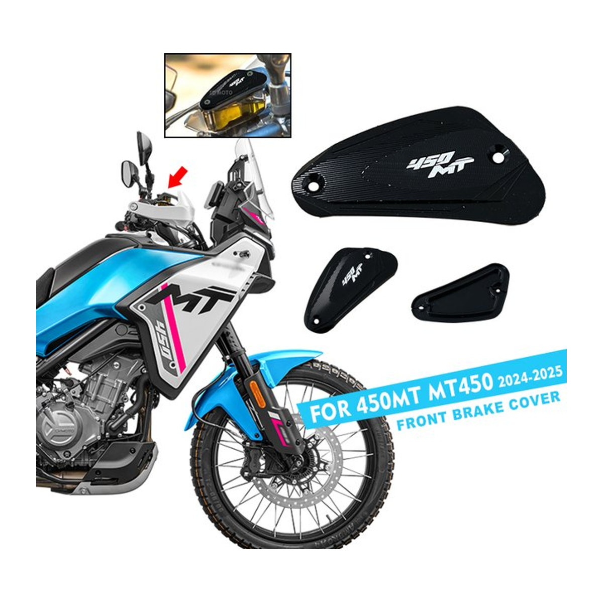 CFMOTO 450MT Bremsbehälter Schutz Abdeckung für das Vorderrad in Schwarz - Bild 1