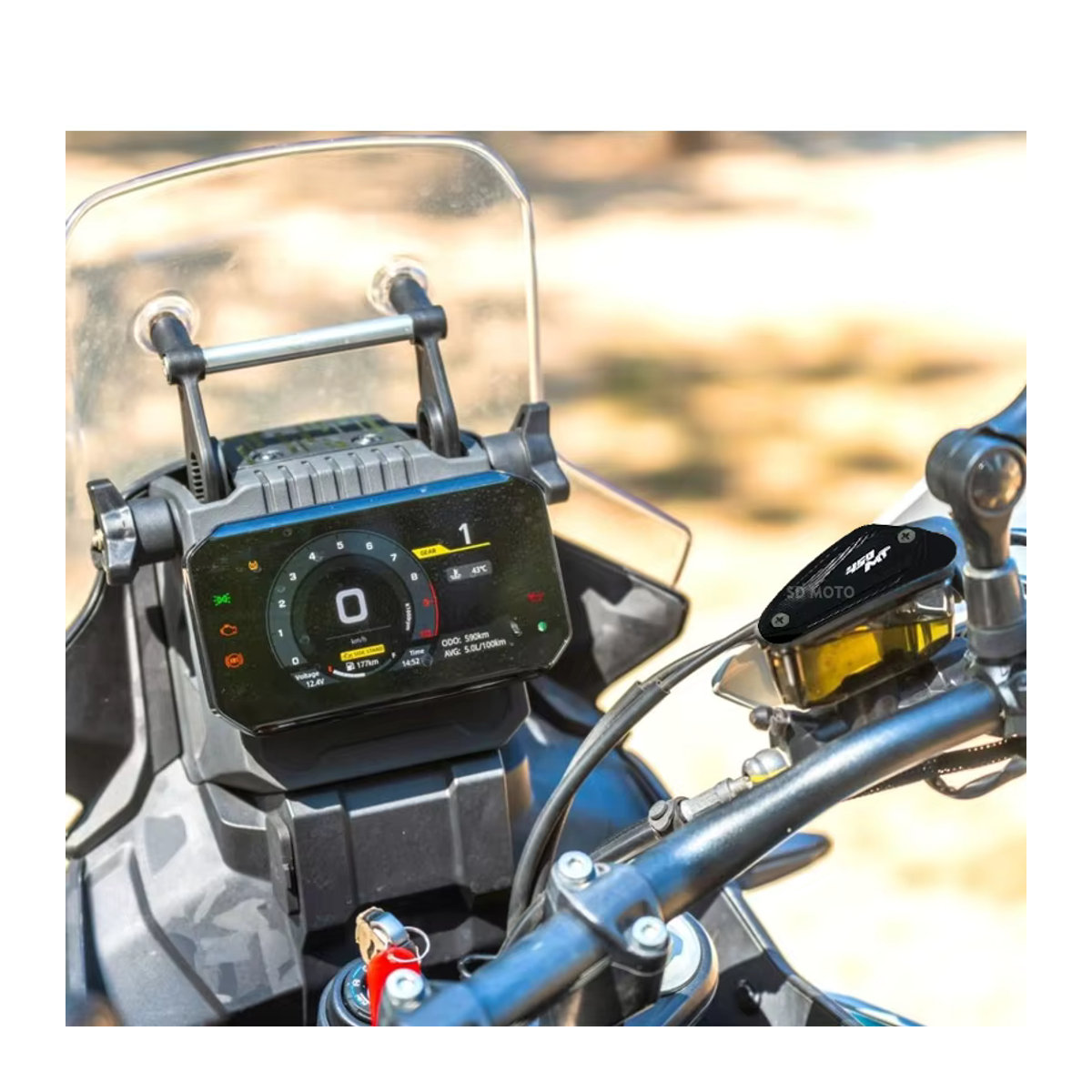 CFMOTO 450MT Bremsbehälter Schutz Abdeckung für das Vorderrad in Schwarz - Bild 3