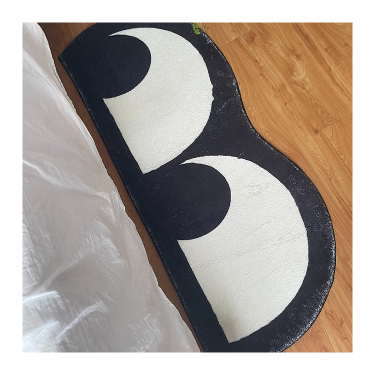 CH CACILLO Kunst-Design Teppich mit Augenmuster in Schwarz-Weiß, waschbare Dekoration für Nachttisch und Wohnbereich - Bild 1