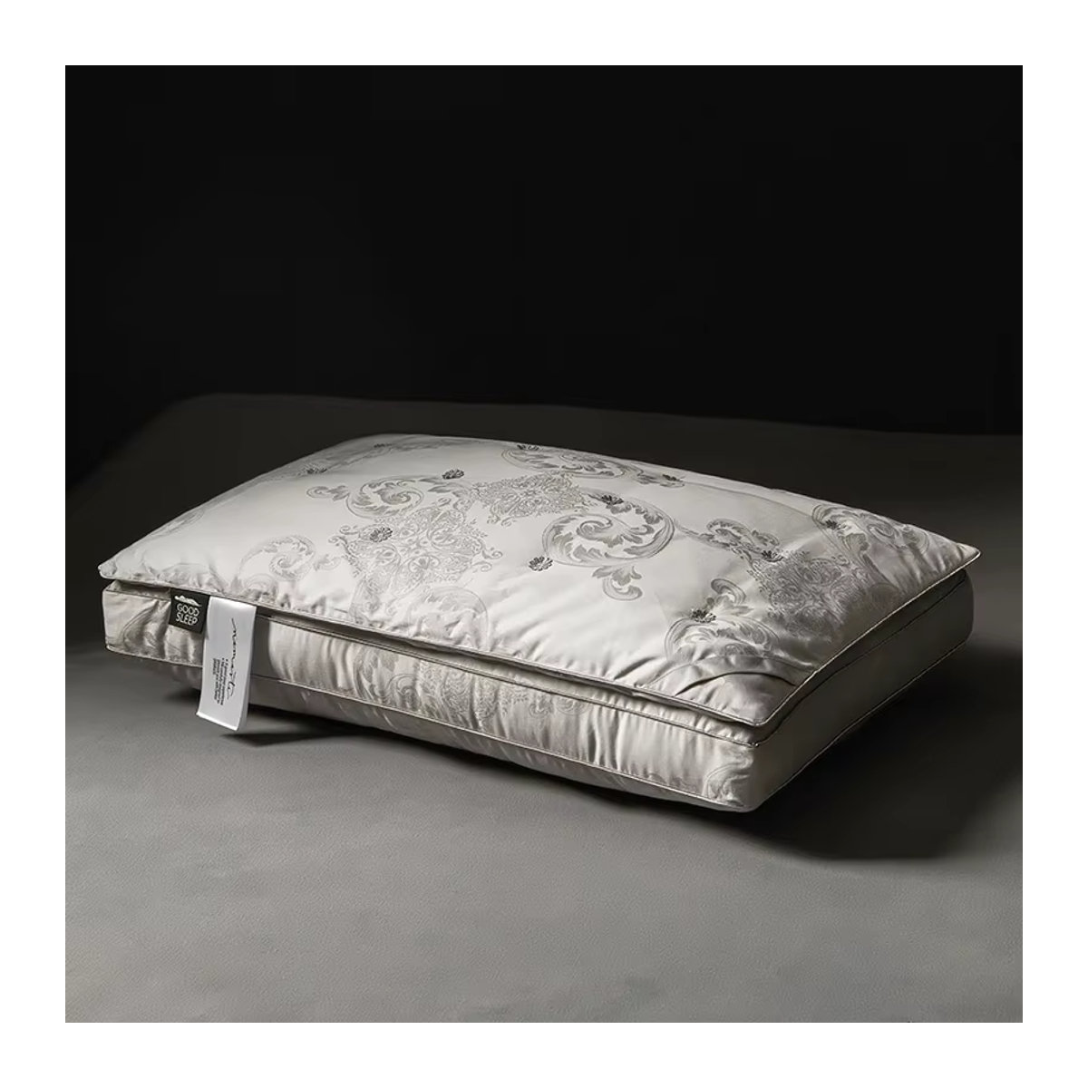 CHA YU PAI Kissen aus reiner Baumwolle mit Satin Jacquard und Seidenfüllung, Weiß, B: 48 cm, L: 74 cm - Bild 5