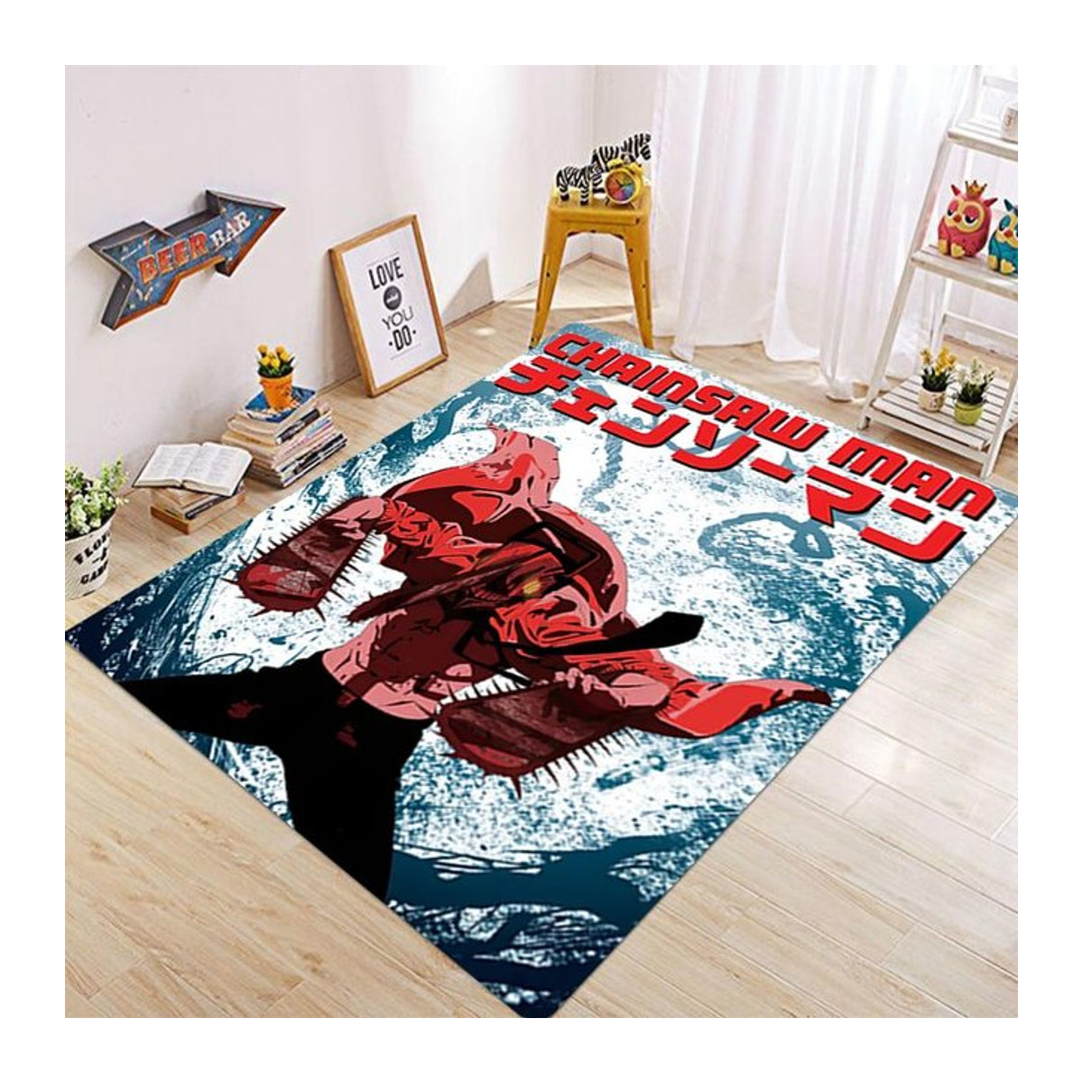 Chainsaw Man Horror Teppich Rutschfeste und Waschbare Bodenmatte für Wohnzimmer und Sofa B/T: 80 x 50 cm - Bild 1