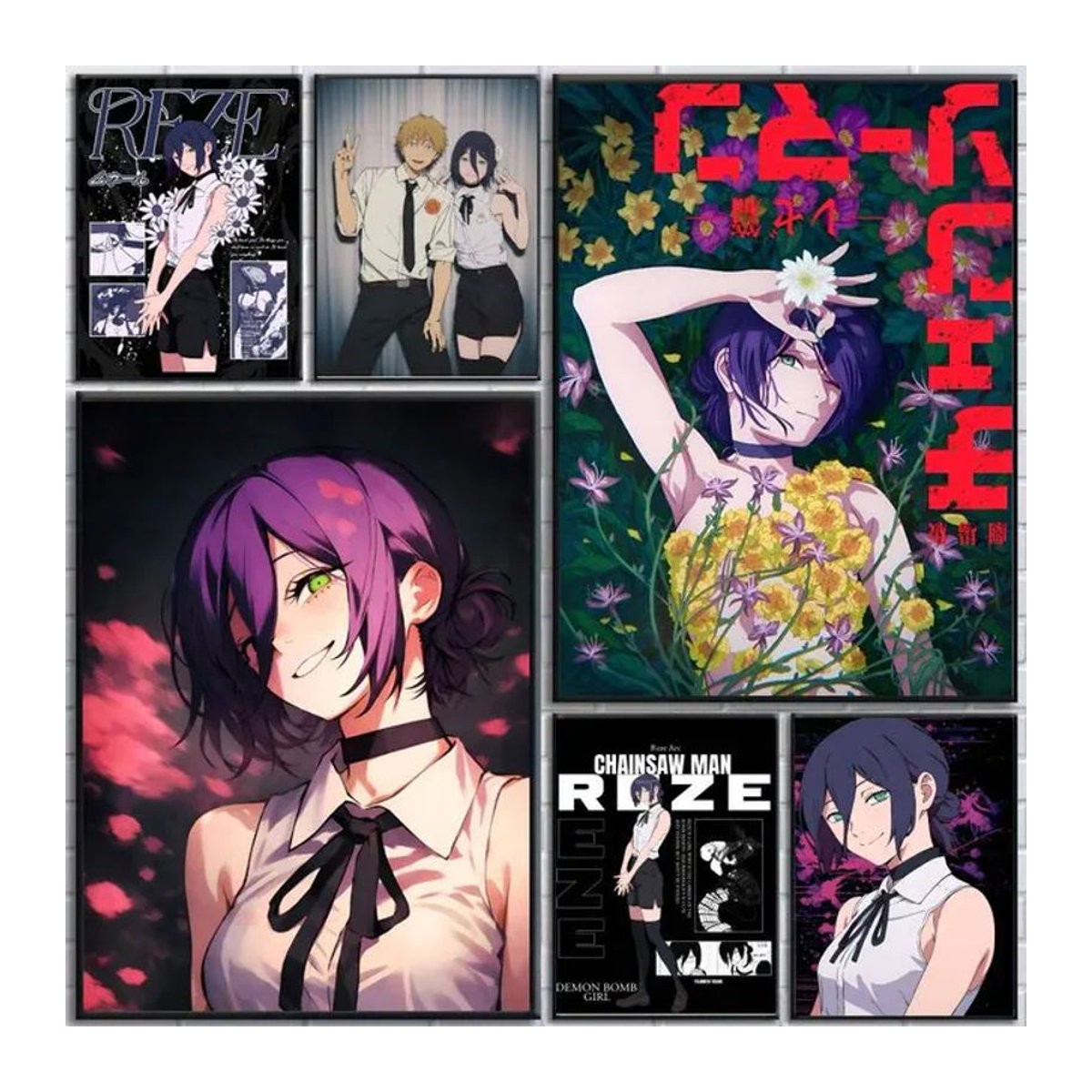 Chainsaw Man Reze Arc Anime Filmplakat als selbstklebender Papierdruck für deine Wanddekoration, mehrfarbig - Bild 1