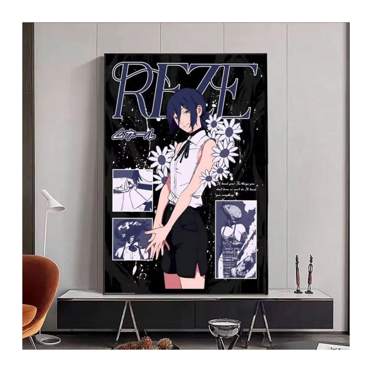 Chainsaw Man Reze Arc Anime Filmplakat als selbstklebender Papierdruck für deine Wanddekoration, mehrfarbig - Bild 5