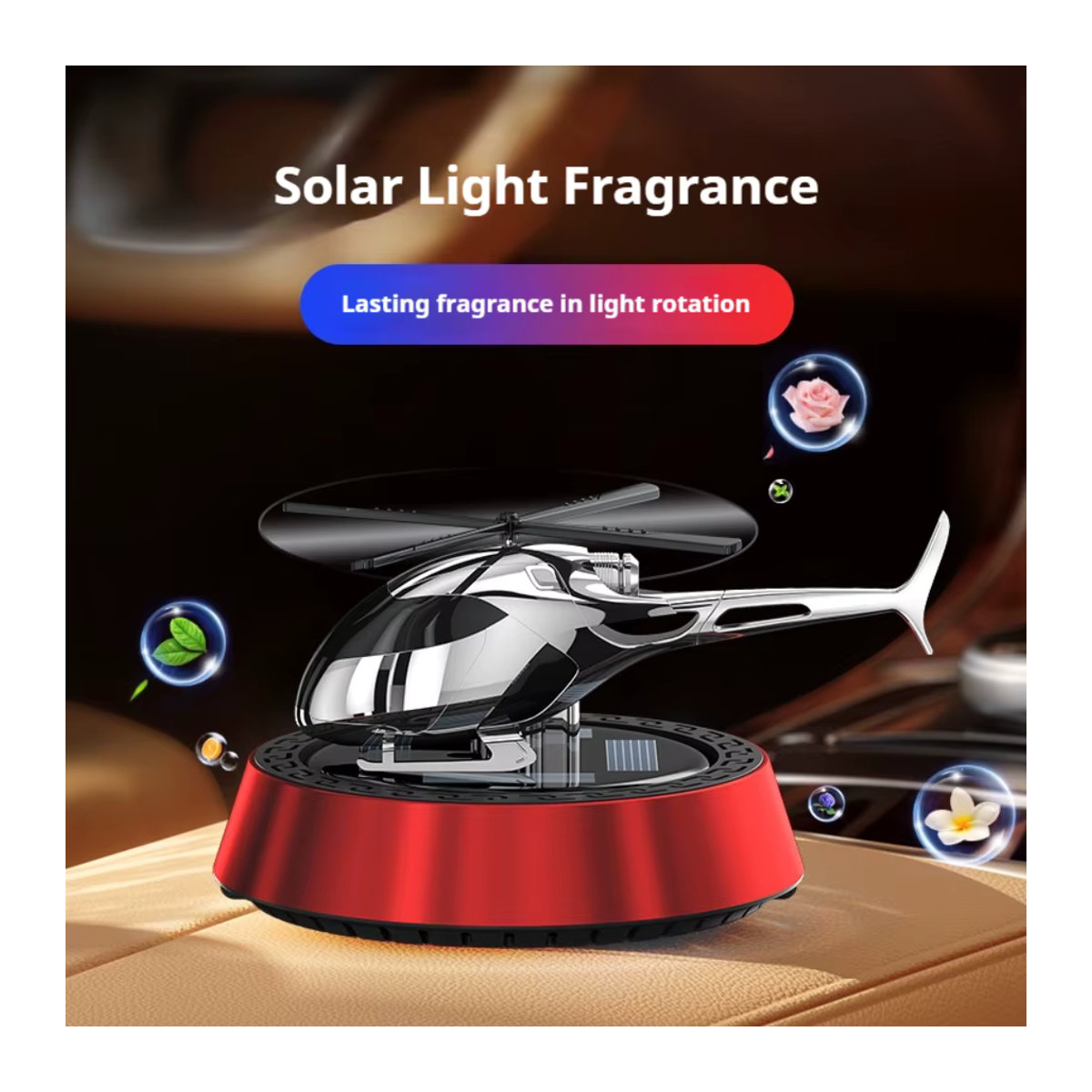 CHEGES Solar Flugzeug Aromatherapie Lufterfrischer für das Auto in Silber - Bild 2