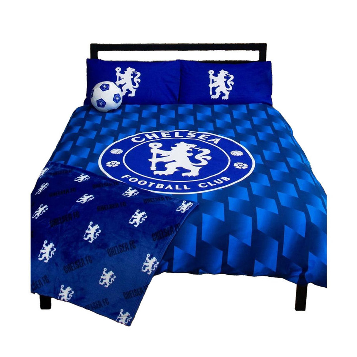Chelsea FC Geometrisches Doppelbettwäsche-Set in Blau/Weiß - Bild 2