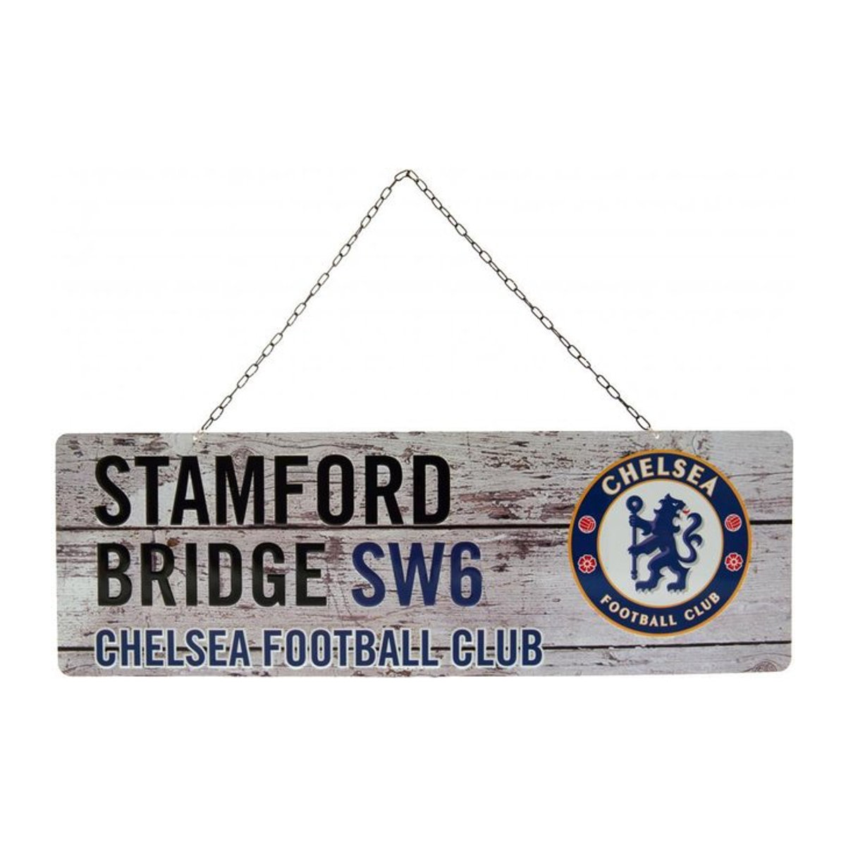 Chelsea FC Rustikale Metallplakette mit Wappen in Schwarz/Weiß - Bild 1