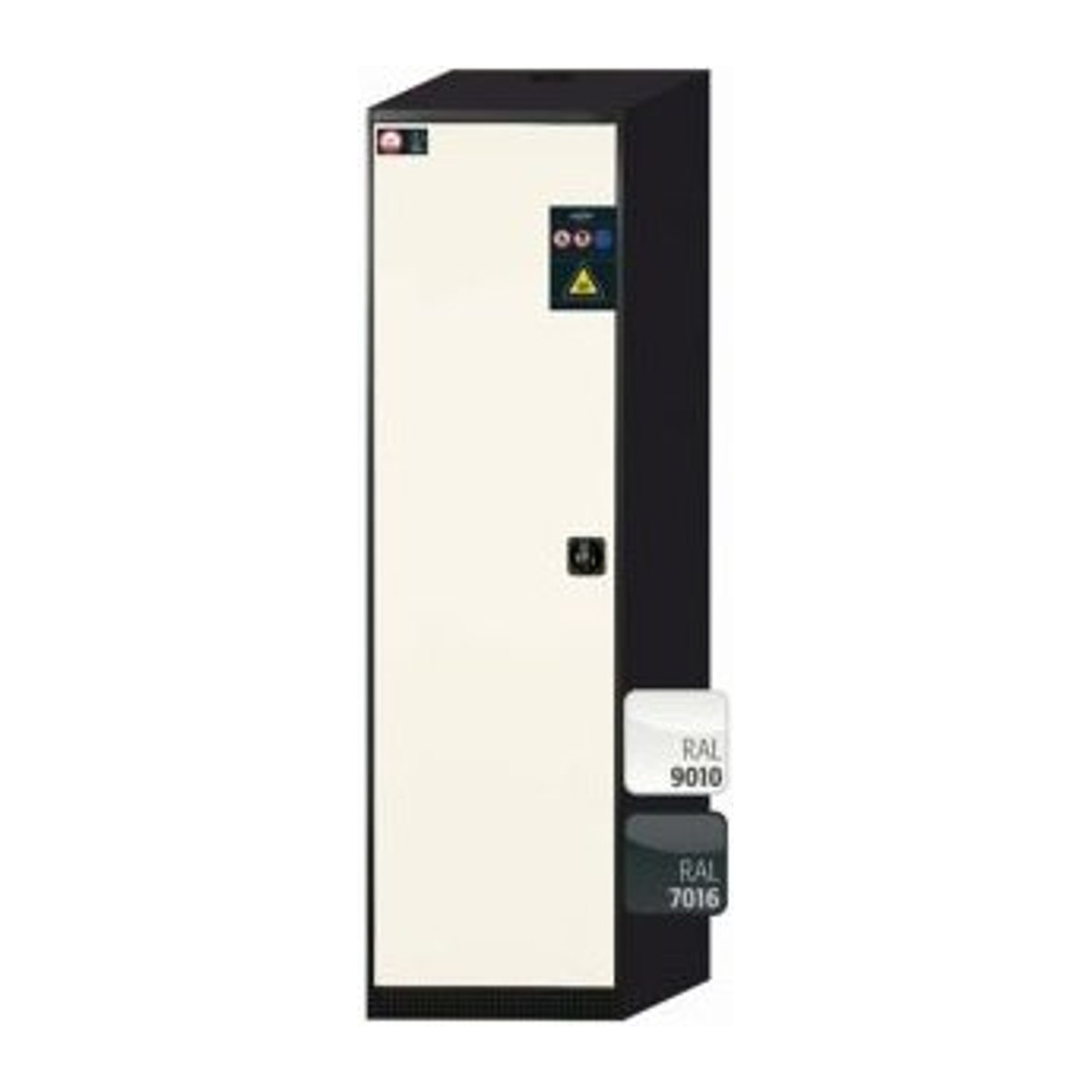Chemikalienschrank asecos CS-CLASSIC aus Stahlblech mit Flügeltür und Zylinderschloss, Reinweiß, B/T/H: 54,5 x 52,0 x 195,0 cm - Bild 1