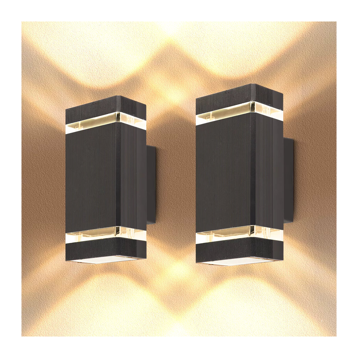 CHENBEN Außenwandleuchte aus Aluminium in Schwarz mit integrierter Steckdose, IP65 wasserdicht, E27 Fassung, modernes Design für Hausgarten, Balkon und Flur - Bild 6