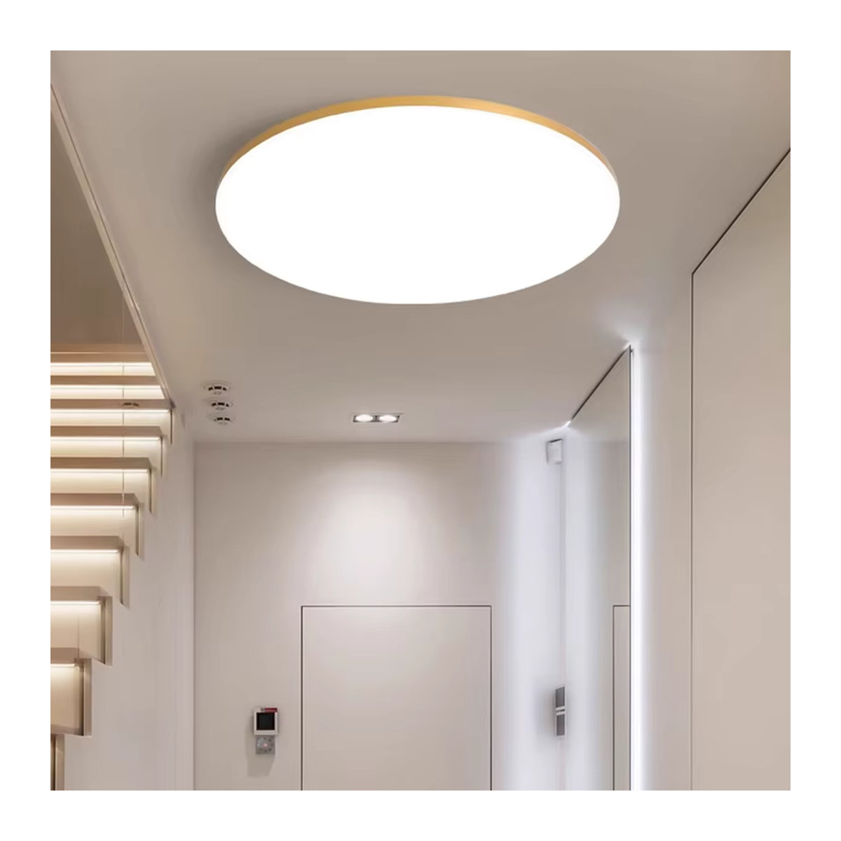 CHENBEN Goldene LED-Deckenleuchte Minimalistisch Ultradünne Deckenpaneellampe für Wohnzimmer und Badezimmer - Bild 2