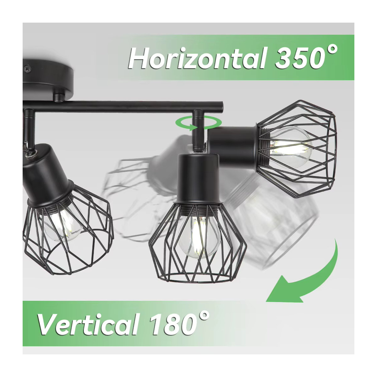 CHENBEN Kronleuchter Käfig Deckenlampe aus Eisen mit E27 Fassung für Wohnzimmer, Küche und Esszimmer - Bild 2